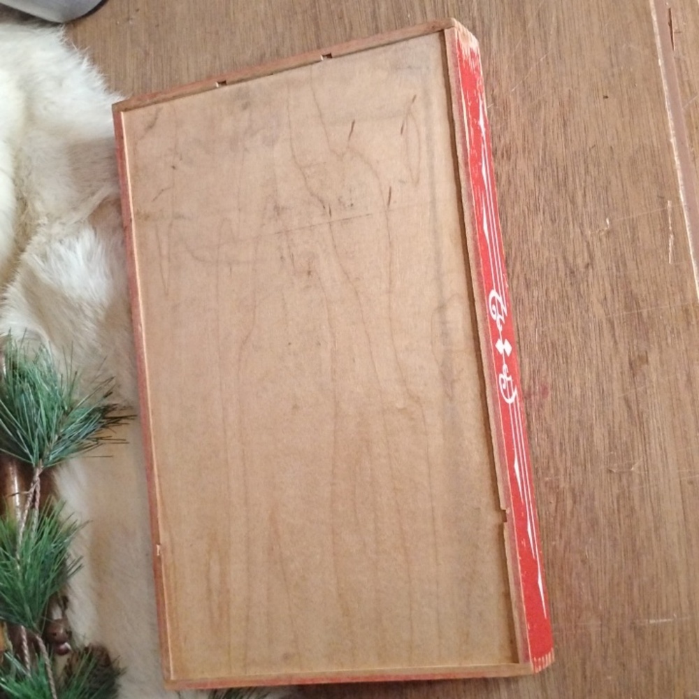 . Vintage Wooden Drawer Divider - Red & White Wood Utensil Organizer - Picture 6 of 9